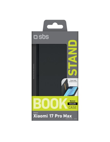 
„Xiaomi 17 Pro Max“ piniginės formos lygus atverčiamas dėklas – juodas
