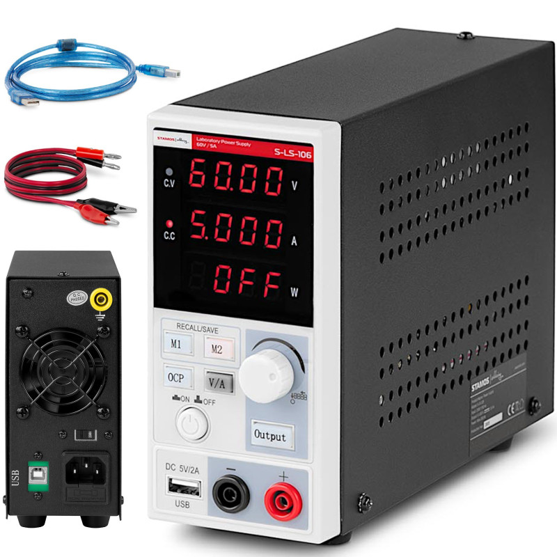 Serviso laboratorijos maitinimo šaltinis 0-60 V 0-5 A 300 W LED USB
