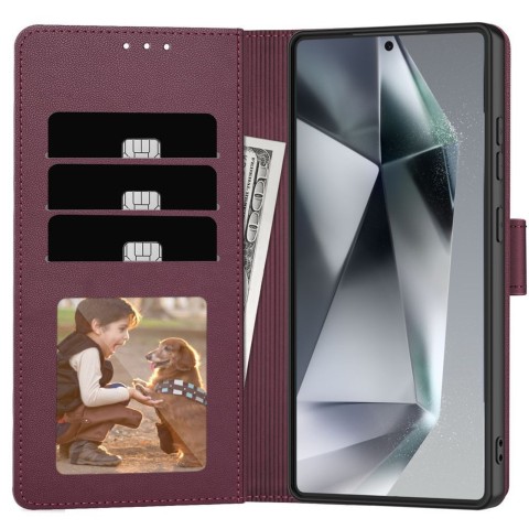 
„Samsung Galaxy S26“ piniginės dėklas – bordo spalvos
