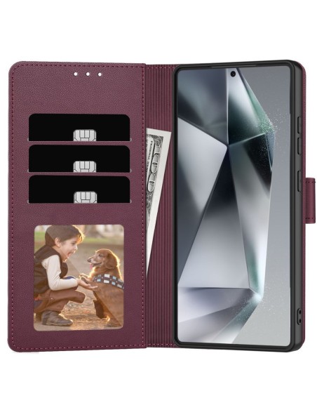 
„Samsung Galaxy S26“ piniginės dėklas – bordo spalvos
