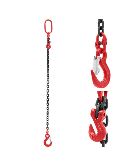 Vienos kojos transportavimo grandinės stropas su kabliu ir ilgio reguliavimu 1 m 2000 kg Vienos kojos transportavimo grandinės stropas su kabliu ir ilgio reguliavimu 1 m 2000 kg