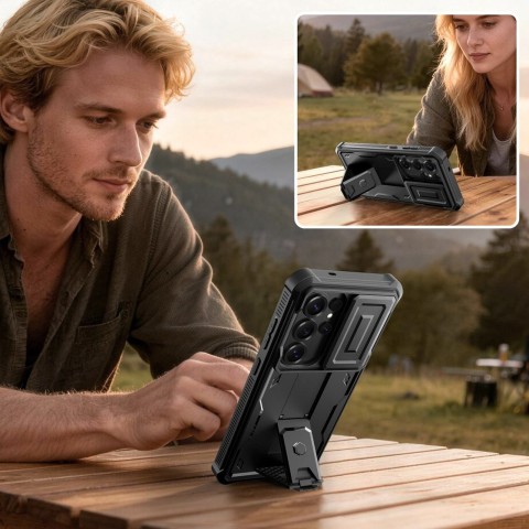
„Samsung Galaxy S26 Ultra“ „Kevlar Cam+“ dėklas – juodas
