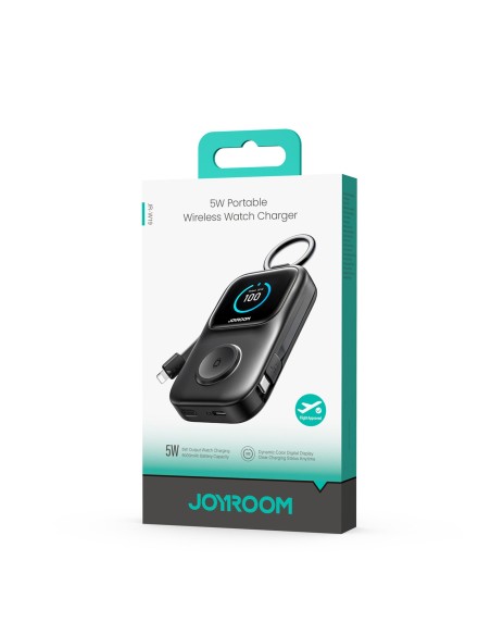 
5000 mAh išorinė baterija su 5 W belaidžiu įkrovimu laikrodžiams – juoda
