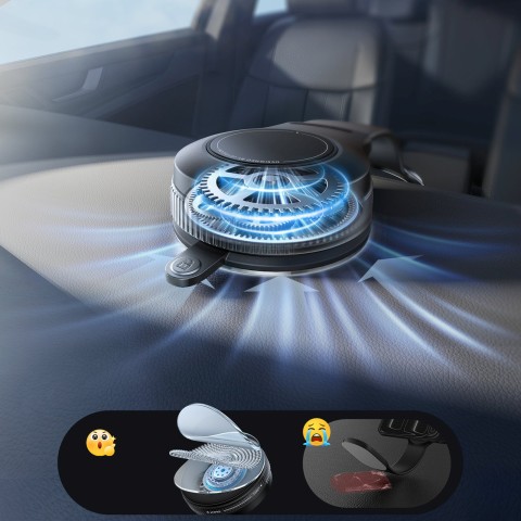 
Magnetinis automobilinis išmaniojo telefono laikiklis su gelio siurbtuku – juodas

