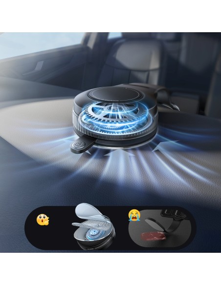 
Magnetinis automobilinis išmaniojo telefono laikiklis su gelio siurbtuku – juodas
