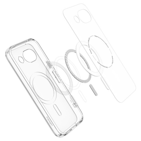 
„Google Pixel 10A Ultra Hybrid MagSafe“ dėklas – permatomas baltas
