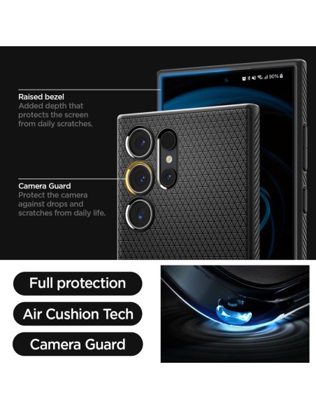 
„Samsung Galaxy S24 Ultra Liquid Air“ dėklas – matinės juodos spalvos
