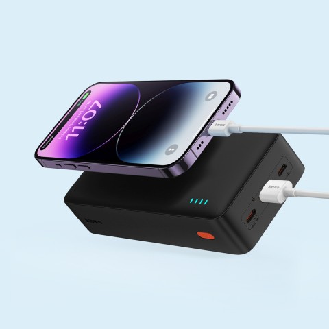 
Nešiojamoji baterija 20W 30000mAh USB-A USB-C AirPow greito įkrovimo su 30 cm USB-C laidu - juoda
