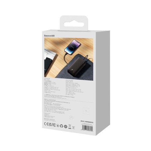 
Nešiojamoji baterija 20W 30000mAh USB-A USB-C AirPow greito įkrovimo su 30 cm USB-C laidu - juoda
