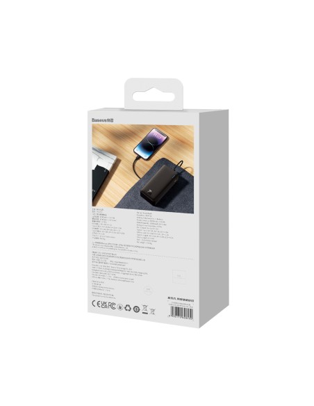 
Nešiojamoji baterija 20W 30000mAh USB-A USB-C AirPow greito įkrovimo su 30 cm USB-C laidu - juoda
