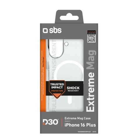 
„iPhone 16 Plus Extreme Mag D3O MagSafe“ dėklas – skaidrus
