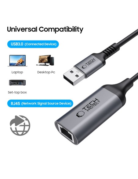 
USB-A į Ethernet RJ45 1000 Mbps adapteris – juodas
