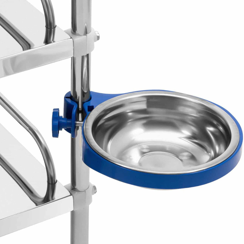Kosmetinio gydymo laboratorinis vežimėlis iš plieno 3 lentynos 2 stalčiai 71 x 63 x 86 cm 15 kg