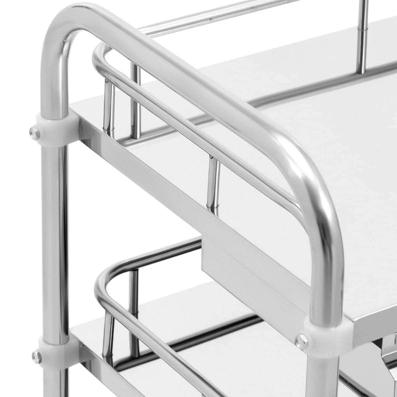 Kosmetinio gydymo laboratorinis vežimėlis iš plieno 3 lentynos 2 stalčiai 71 x 63 x 86 cm 15 kg