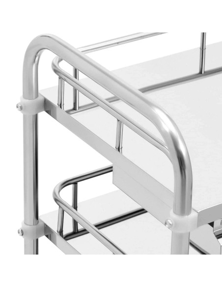 Kosmetinio gydymo laboratorinis vežimėlis iš plieno 3 lentynos 2 stalčiai 71 x 63 x 86 cm 15 kg Kosmetinio gydymo laboratorinis vežimėlis iš plieno 3 lentynos 2 stalčiai 71 x 63 x 86 cm 15 kg