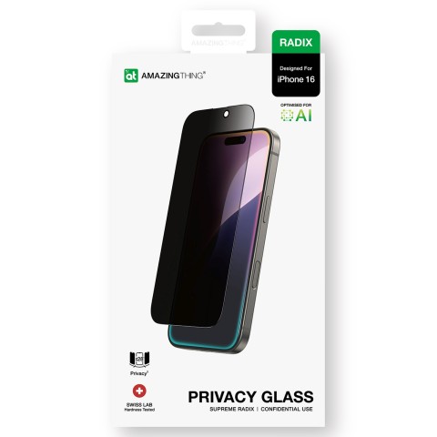 
„Radix Privacy Glass“ grūdintas stiklas, skirtas „iPhone 16“
