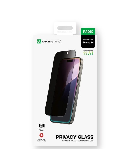 
„Radix Privacy Glass“ grūdintas stiklas, skirtas „iPhone 16“
