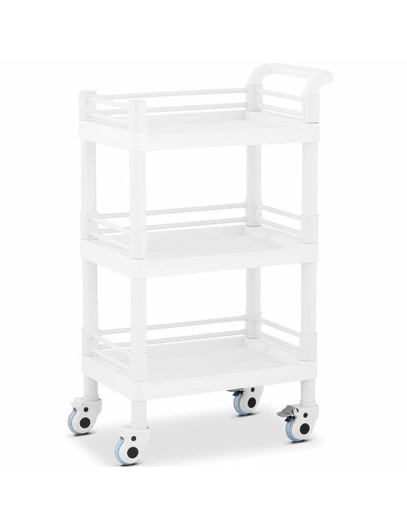Kosmetinių procedūrų laboratorinis vežimėlis su 3 lentynomis 60 x 36 x 99 cm 30 kg