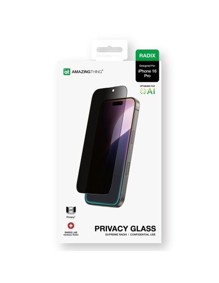 
„Radix Privacy Glass“ grūdintas stiklas, skirtas „iPhone 16 Pro“

