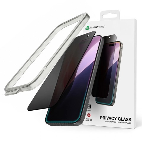 
Grūdintas grūdintas stiklas, skirtas „iPhone 16 Pro Max Titan“ privatumo stiklui
