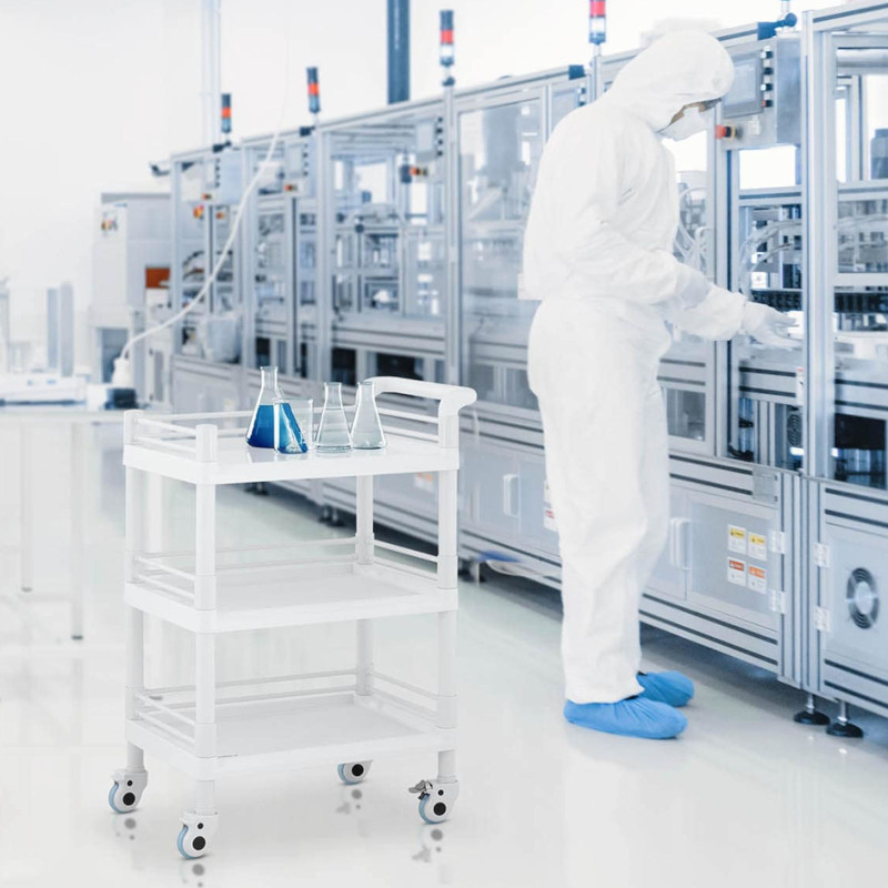 Kosmetinių procedūrų laboratorinis vežimėlis su 3 lentynomis 60 x 36 x 99 cm 30 kg