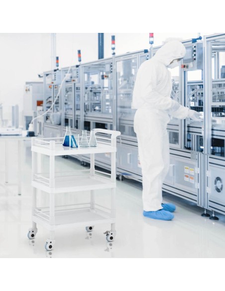 Kosmetinių procedūrų laboratorinis vežimėlis su 3 lentynomis 60 x 36 x 99 cm 30 kg