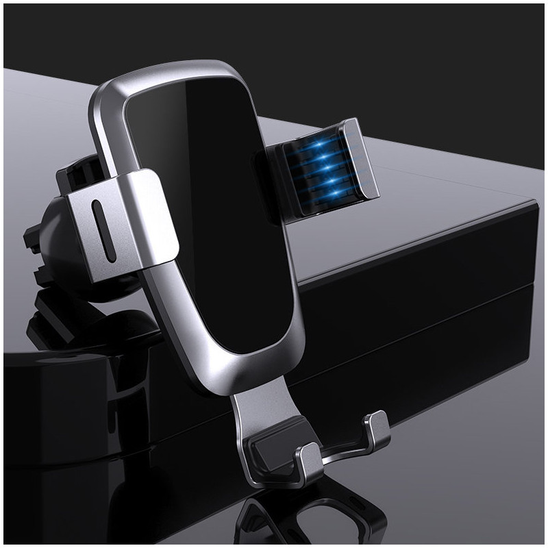 Gravitacinis išmaniojo telefono automobilinis laikiklis oro angai juodas