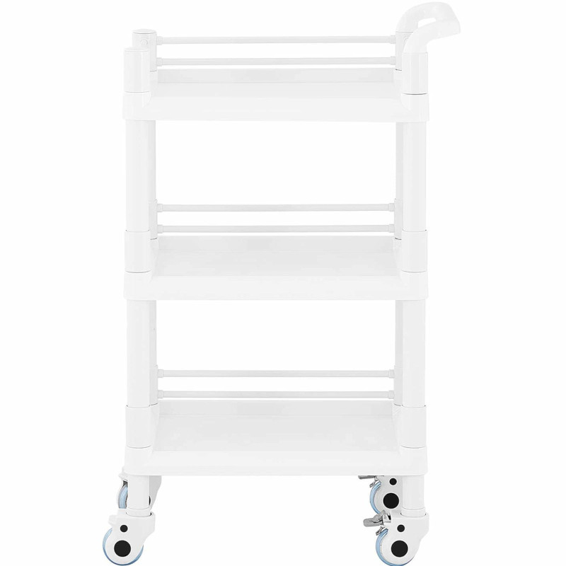 Kosmetinių procedūrų laboratorinis vežimėlis su 3 lentynomis 60 x 36 x 99 cm 30 kg