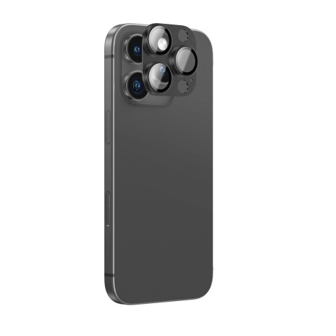 
Grūdintas stiklas iPhone 16 Pro / 16 Pro Max kameros salai – juodas
