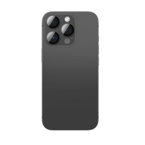 
Grūdintas stiklas iPhone 16 Pro / 16 Pro Max kameros salai – juodas
