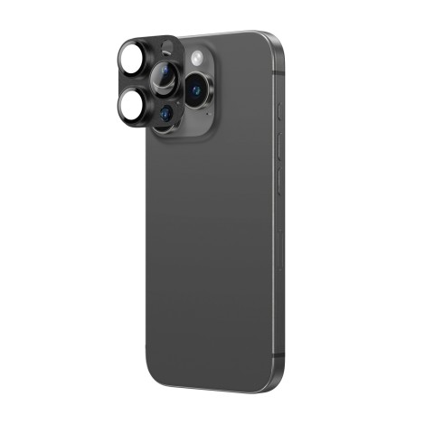 
Grūdintas stiklas iPhone 16 Pro / 16 Pro Max kameros salai – juodas
