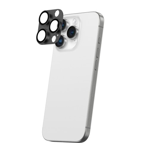 
Grūdintas stiklas iPhone 16 Pro / 16 Pro Max kameros salai – juodas
