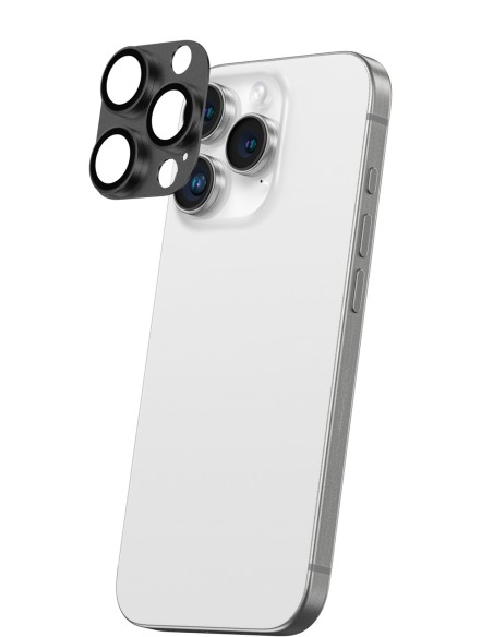 
Grūdintas stiklas iPhone 16 Pro / 16 Pro Max kameros salai – juodas

