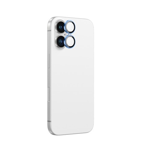 
Grūdintas stiklas su kameros objektyvo rėmeliu, skirtas „iPhone 16 / 16 Plus“ – mėlynas
