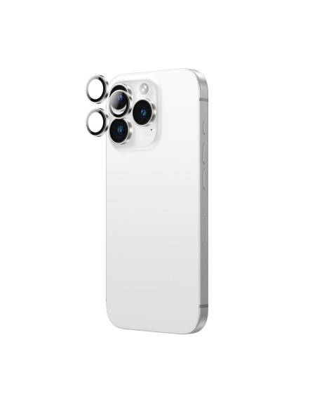 
Grūdintas stiklas su kameros objektyvo rėmeliu, skirtas „iPhone 16 Pro“ / „16 Pro Max“ – sidabrinis
