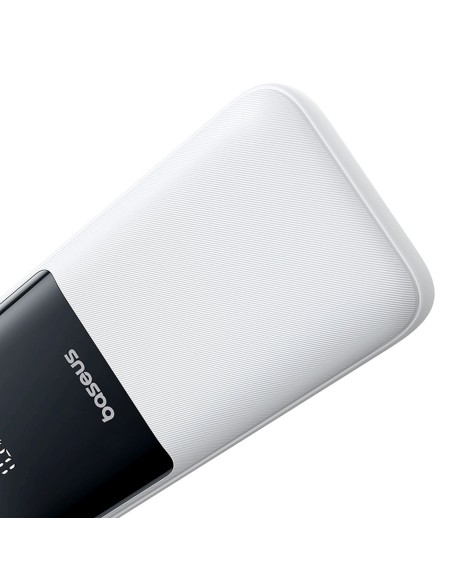 
20000mAh 22,5 W USB-A USB-C nešiojamas įkroviklis su integruotu USB-C iPhone Lightning laidu – baltas
