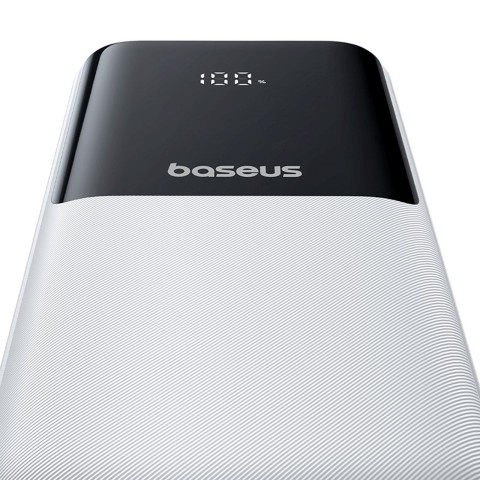 
20000mAh 22,5 W USB-A USB-C nešiojamas įkroviklis su integruotu USB-C iPhone Lightning laidu – baltas
