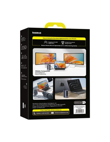 
„HUB 12-in-1“ prijungimo stotelė USB-C į USB-C USB-A HDMI DisplayPort Rj45 - pilka
