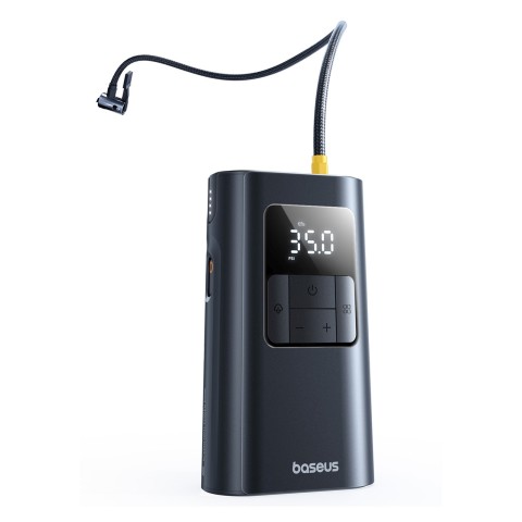 
2 viename padangų pripūtimo prietaisas su žibintuvėliu ir išorine baterija, 6000mAh, 75W, juodas

