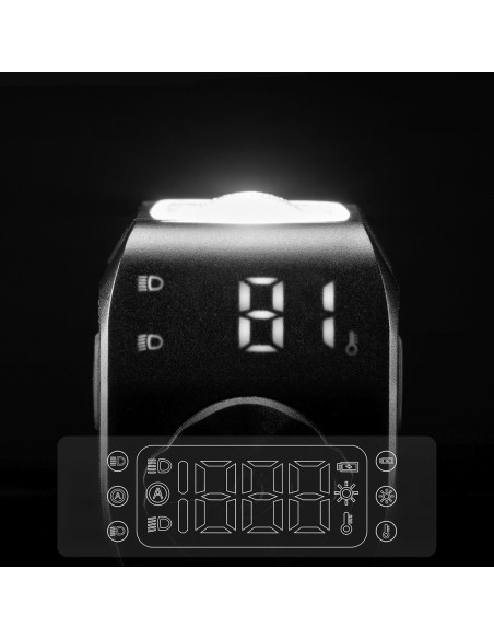 
Įkraunamas priekinis dviračio žibintas su nuotolinio valdymo pultu 10m 4000 mAh 1600lm - juodas
