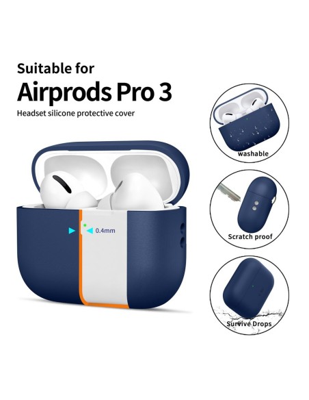 
Silikoninis dėklas, skirtas „AirPods Pro 3“ ausinėms – tamsiai mėlynas
