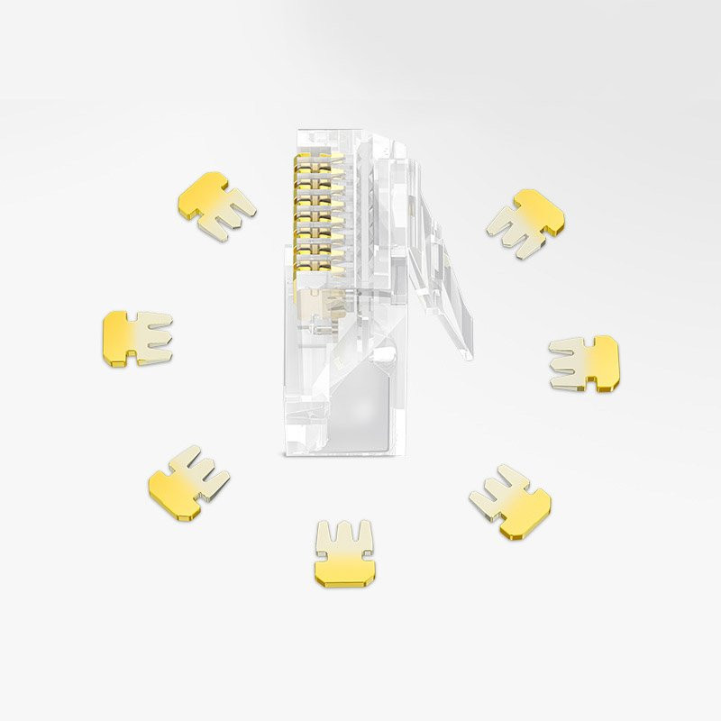 Kištukas RJ45 8P8C Cat 6 skaidrus SET 10vnt