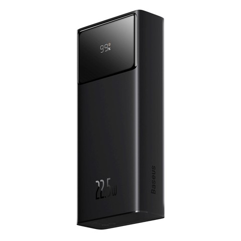 
20000mAh USB-A USB-C nešiojamas įkroviklis su ekrano laidu, 22,5 W, juodas
