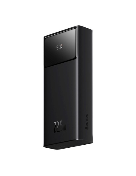 
20000mAh USB-A USB-C nešiojamas įkroviklis su ekrano laidu, 22,5 W, juodas
