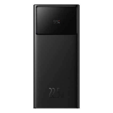 
20000mAh USB-A USB-C nešiojamas įkroviklis su ekrano laidu, 22,5 W, juodas
