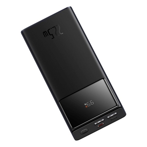 
20000mAh USB-A USB-C nešiojamas įkroviklis su ekrano laidu, 22,5 W, juodas
