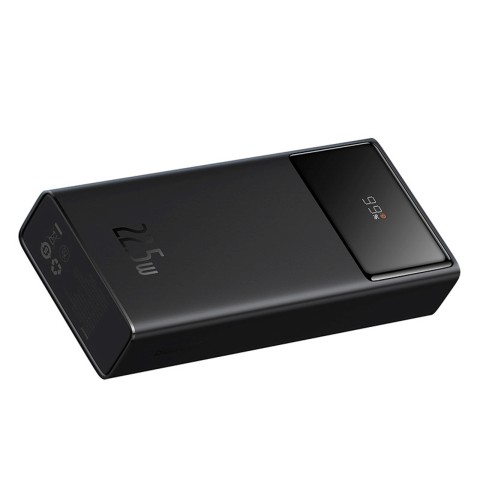 
20000mAh USB-A USB-C nešiojamas įkroviklis su ekrano laidu, 22,5 W, juodas
