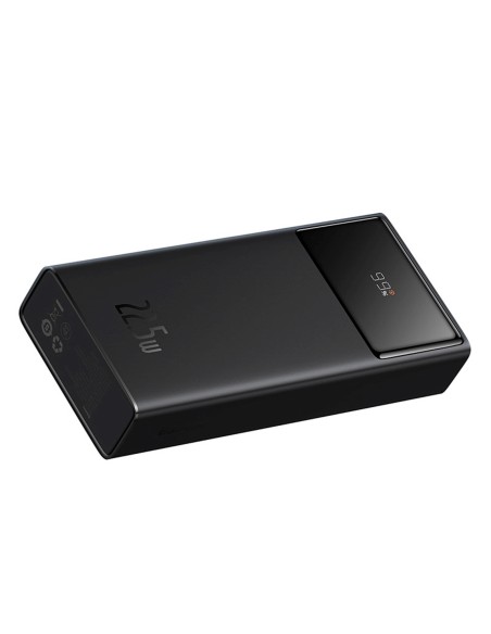 
20000mAh USB-A USB-C nešiojamas įkroviklis su ekrano laidu, 22,5 W, juodas
