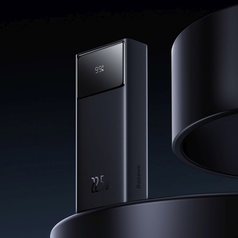 
20000mAh USB-A USB-C nešiojamas įkroviklis su ekrano laidu, 22,5 W, juodas
