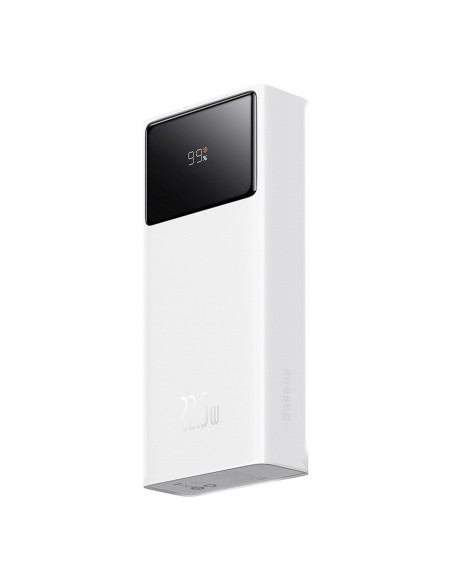 
20000mAh USB-A USB-C nešiojamas įkroviklis su ekrano laidu, 22,5 W, baltas
